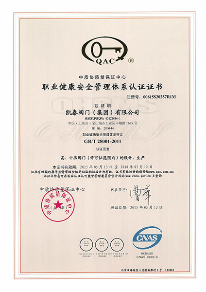 職業(yè)健康安全管理體系認證